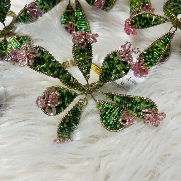 Vintage beaded cactus napkins rings, vintage Pier One , set of 6, - Picture 2 of 4